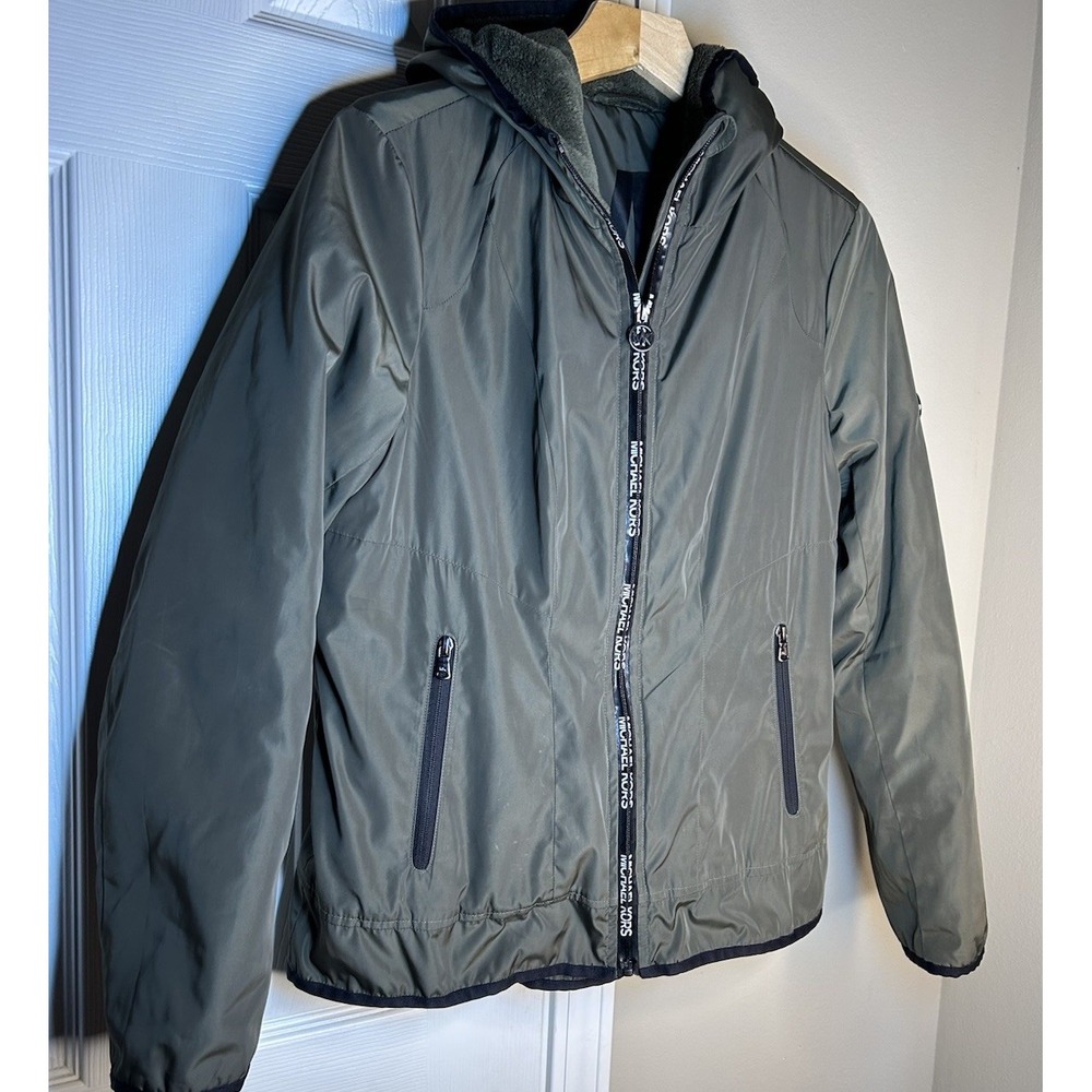 womens michael kors jacket olive green medium